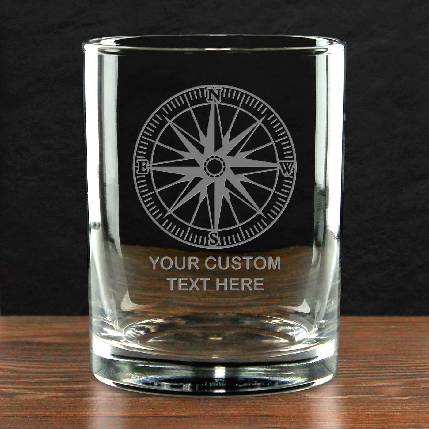 7.62 Design Bussola Bicchiere Whiskey Vetro 14 oz Personalizzato