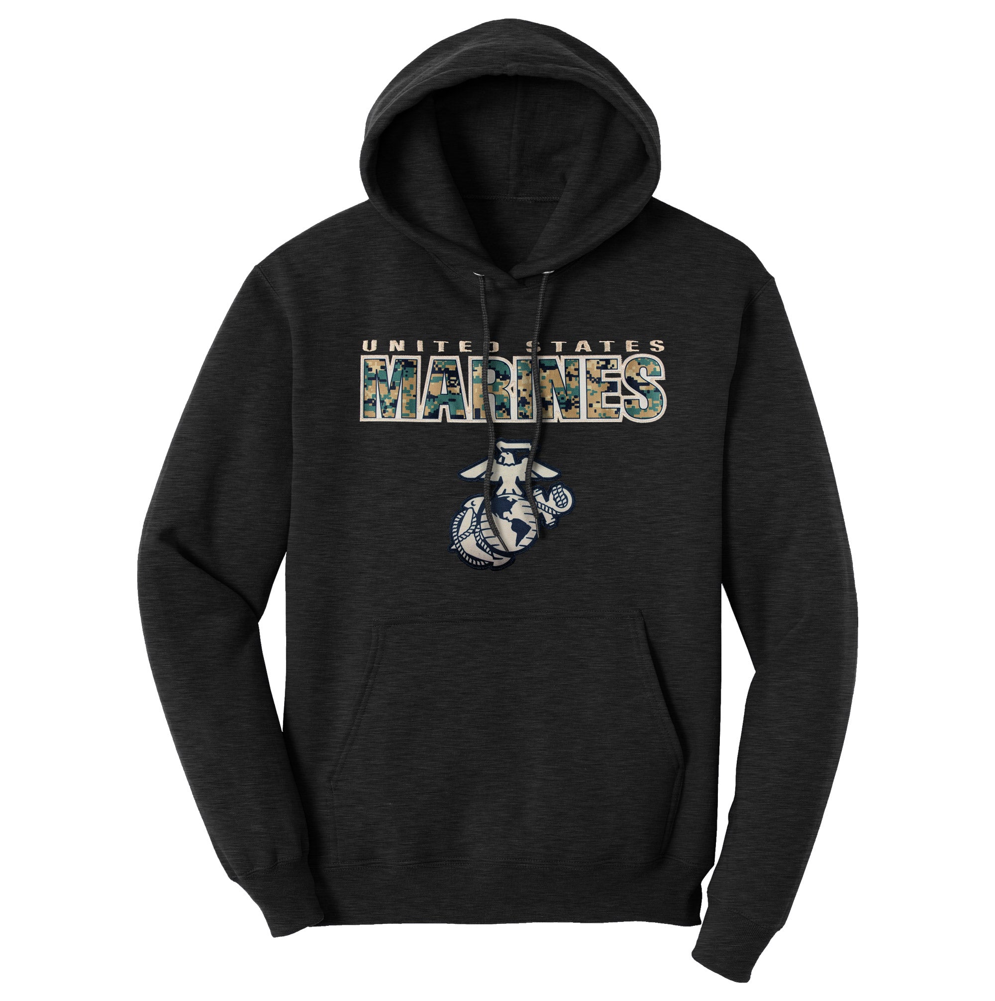 7.62 Design USMC MARPAT felpa cappuccio nera heather