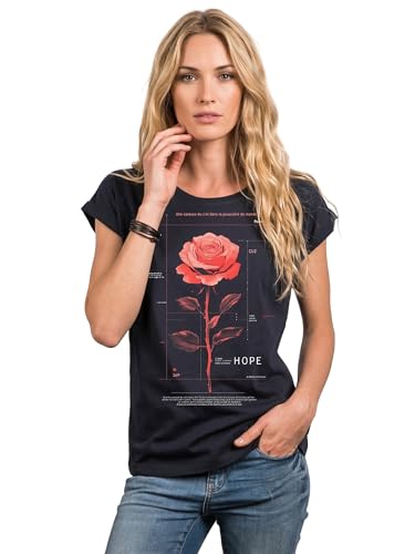 MAKAYA T-Shirt Donna Rose Rosa maglietta cotone taglia L