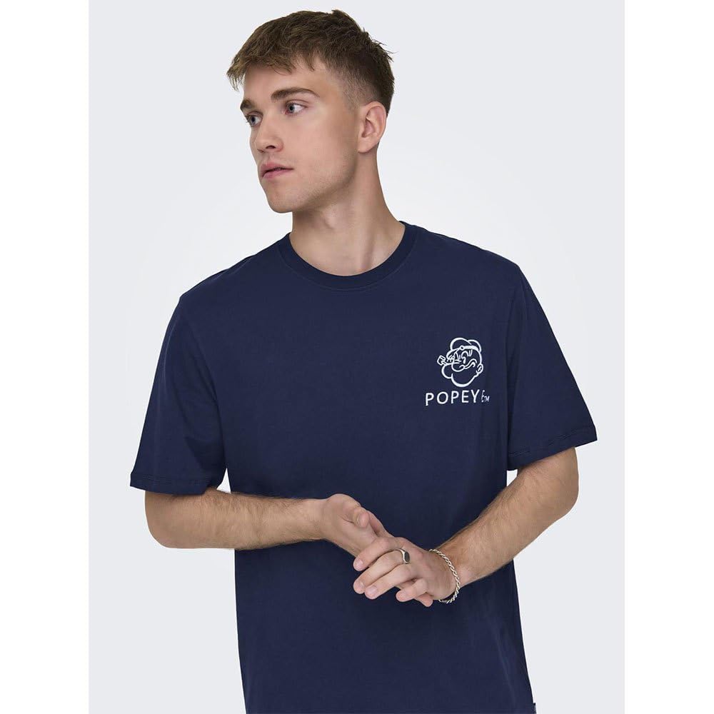 ONLY & SONS Popeye Life T-Shirt Uomo Cotone Bio XL