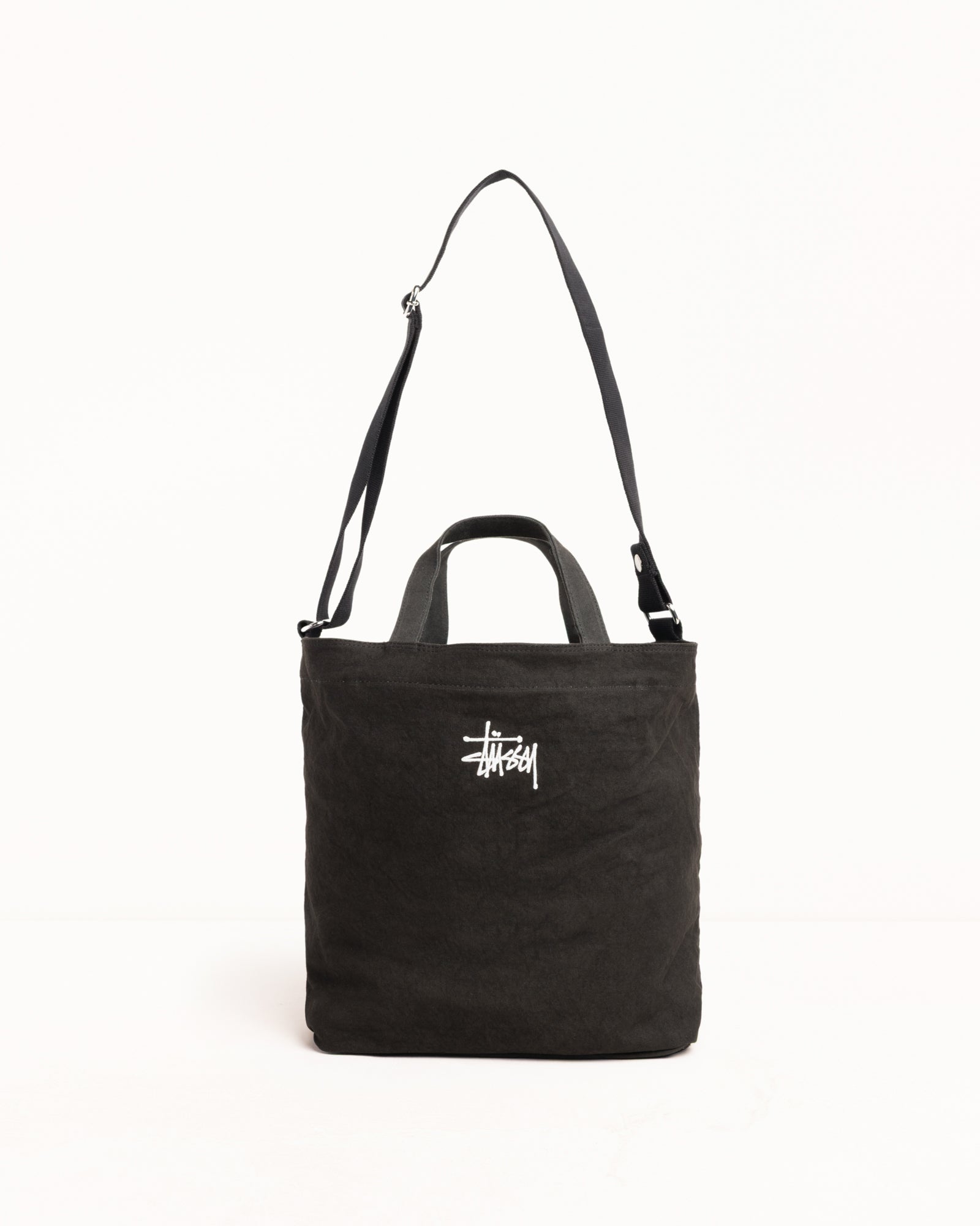Stussy Canvas Crossbody Bag borsa tela nero 16 pollici