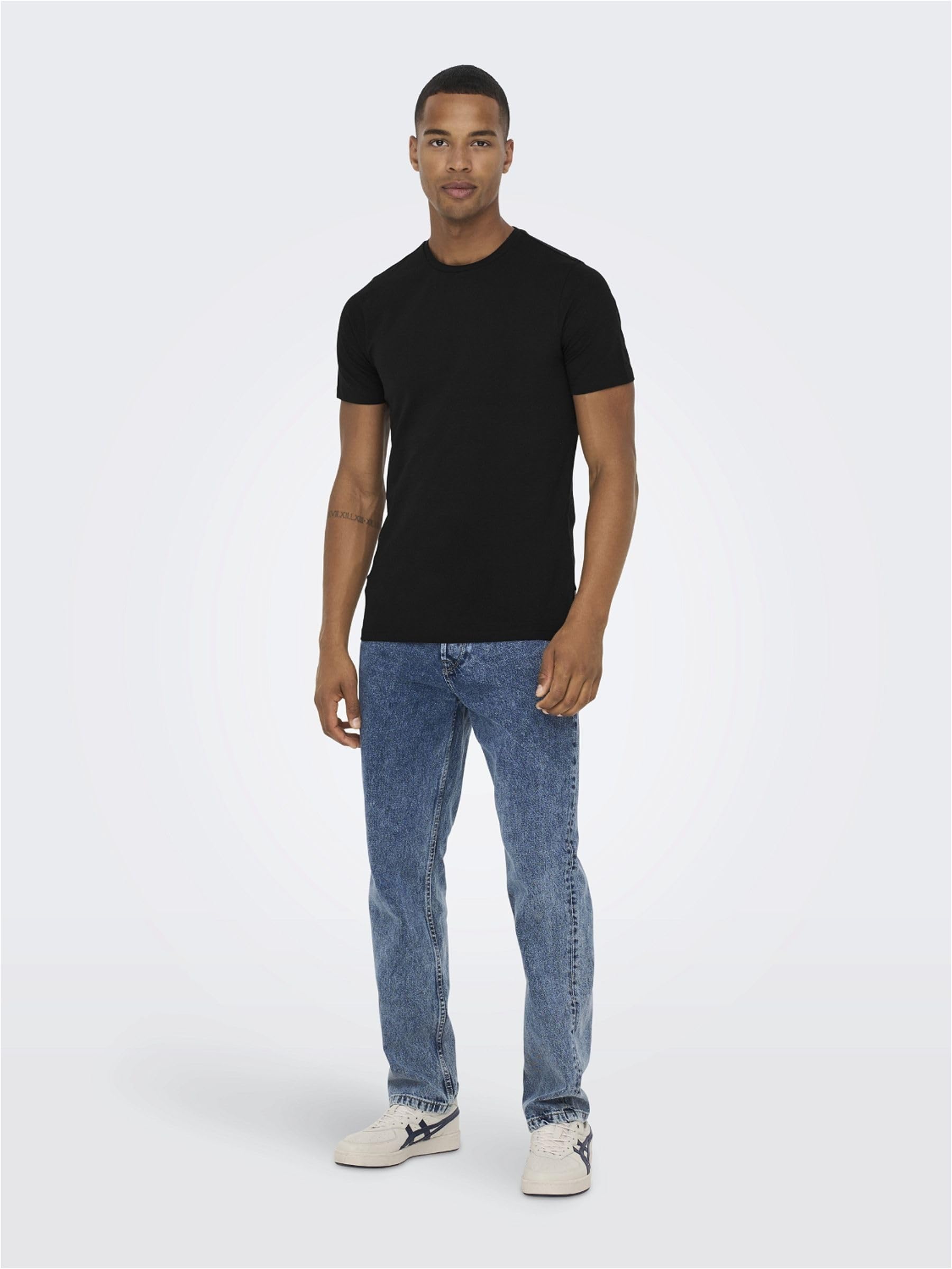 ONLY & SONS ONSBASIC 2-Pack T-Shirt Uomo Nero XS 2 Pezzi