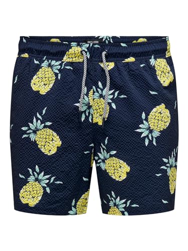 Only & Sons Costume Pantaloncino Uomo XXL Blu Fantasia