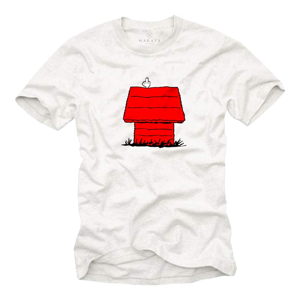 MAKAYA Dog T-Shirt Uomo Stampa Cane 100% Cotone
