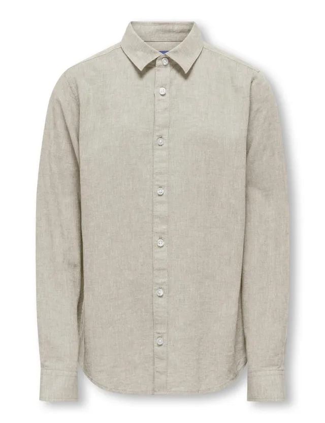 Only & Sons Osjcaiden Camicia Lino Bianco Pesca 170