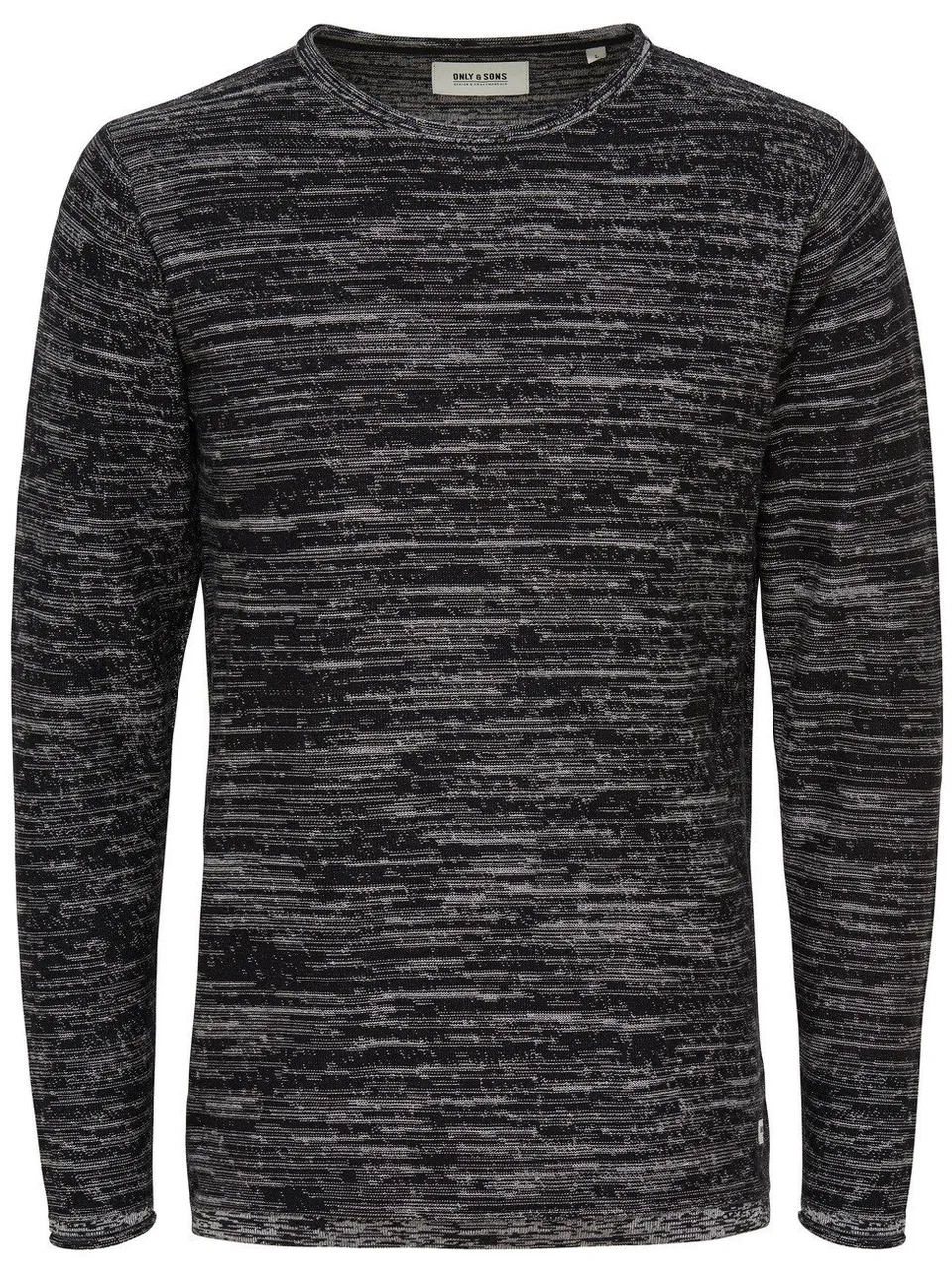 Only & Sons Onssatre Reverse Crew felpa nera M cotone