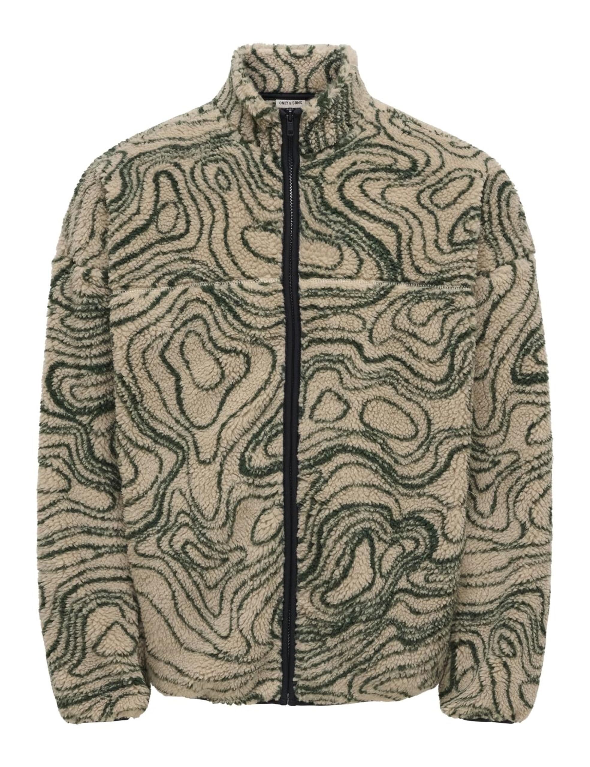 Only & Sons Onsadam Felpa Sherpa Stampa M Cincillà Uomo