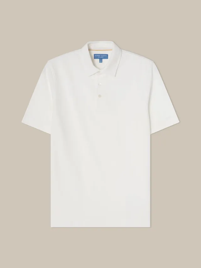 Robert Talbott Walker polo cotone bianca Classic White taglia L