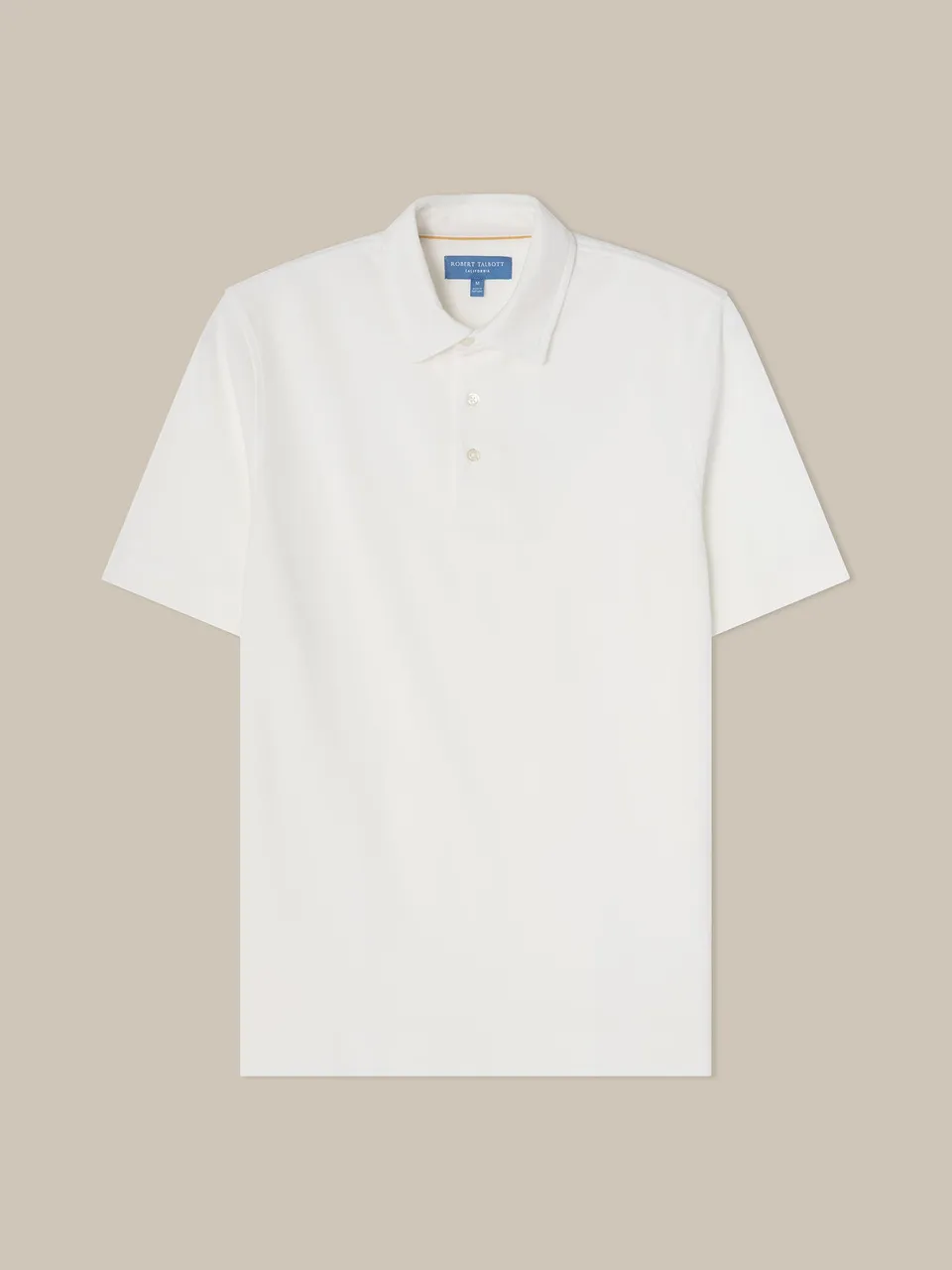 Robert Talbott Walker polo cotone bianca Classic White taglia L