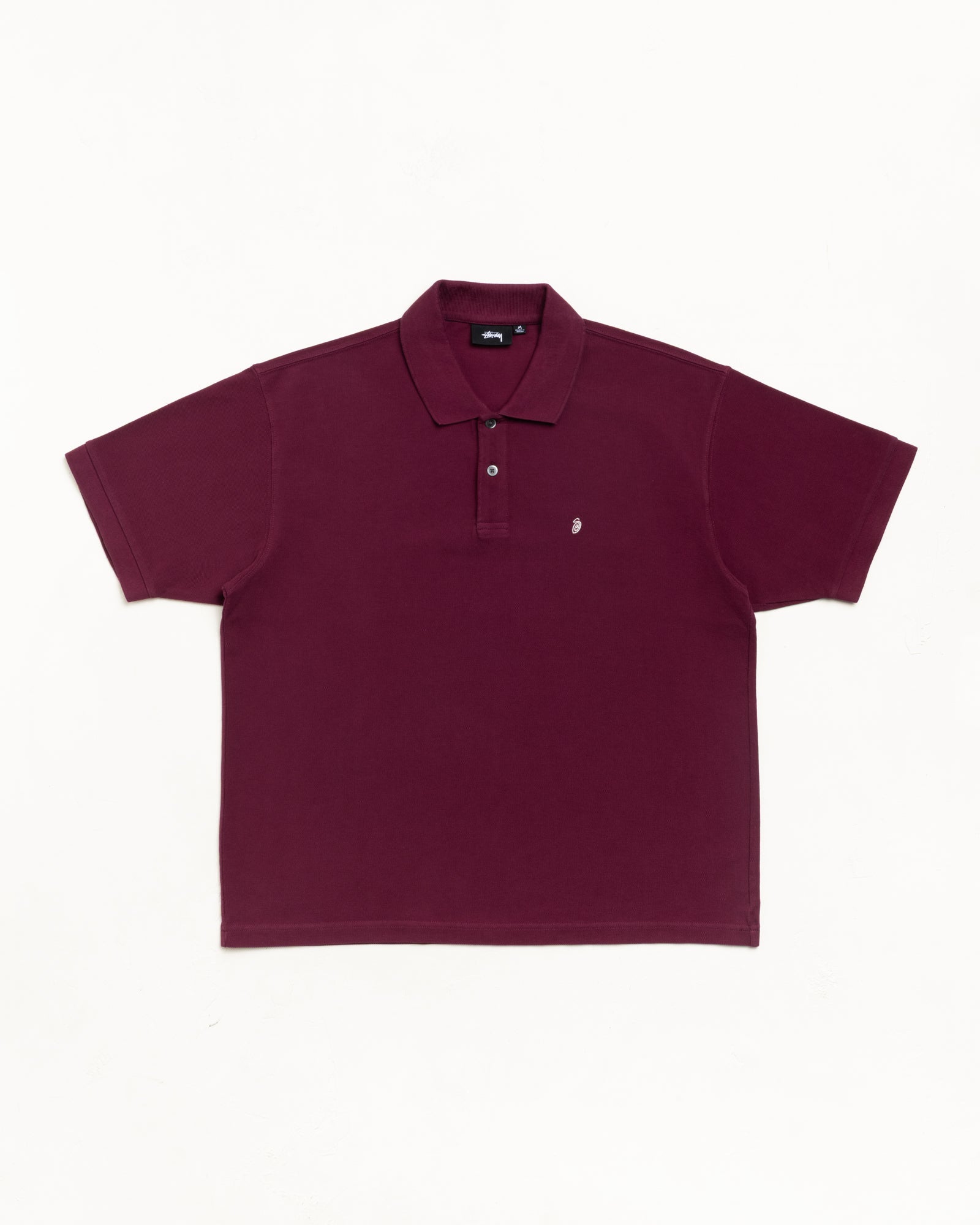 Stussy Classic Pique polo cotone Plum