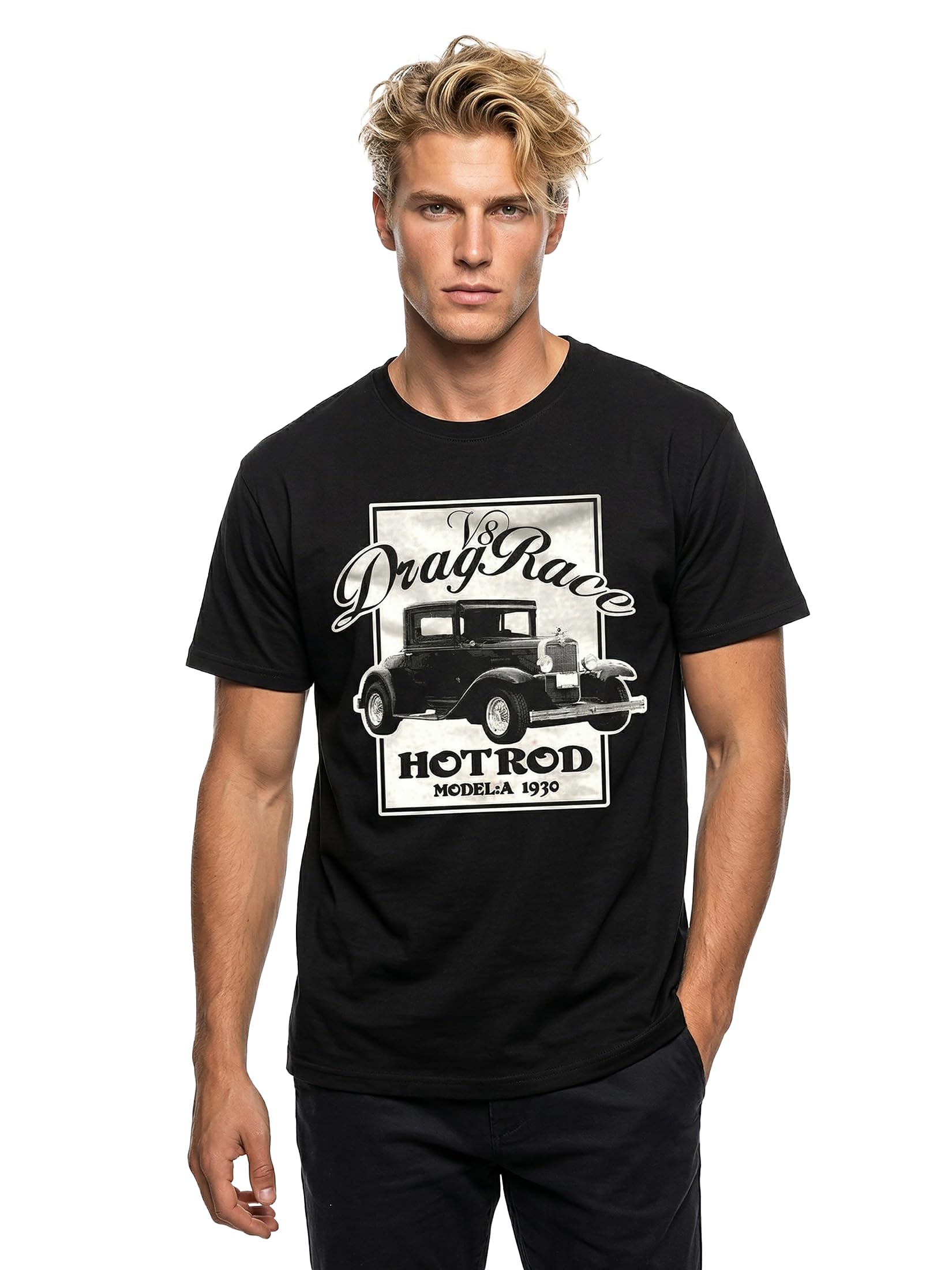Makaya Drag Race t-shirt uomo M 100% cotone rockabilly