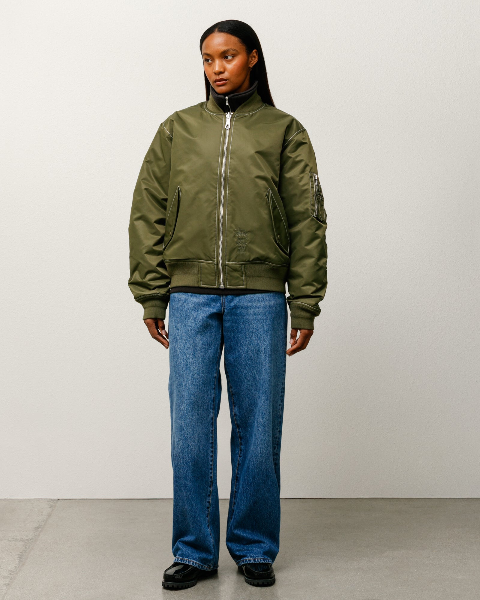 Stussy Built Reversible Bomber giacca bomber olive nylon idrorepellente