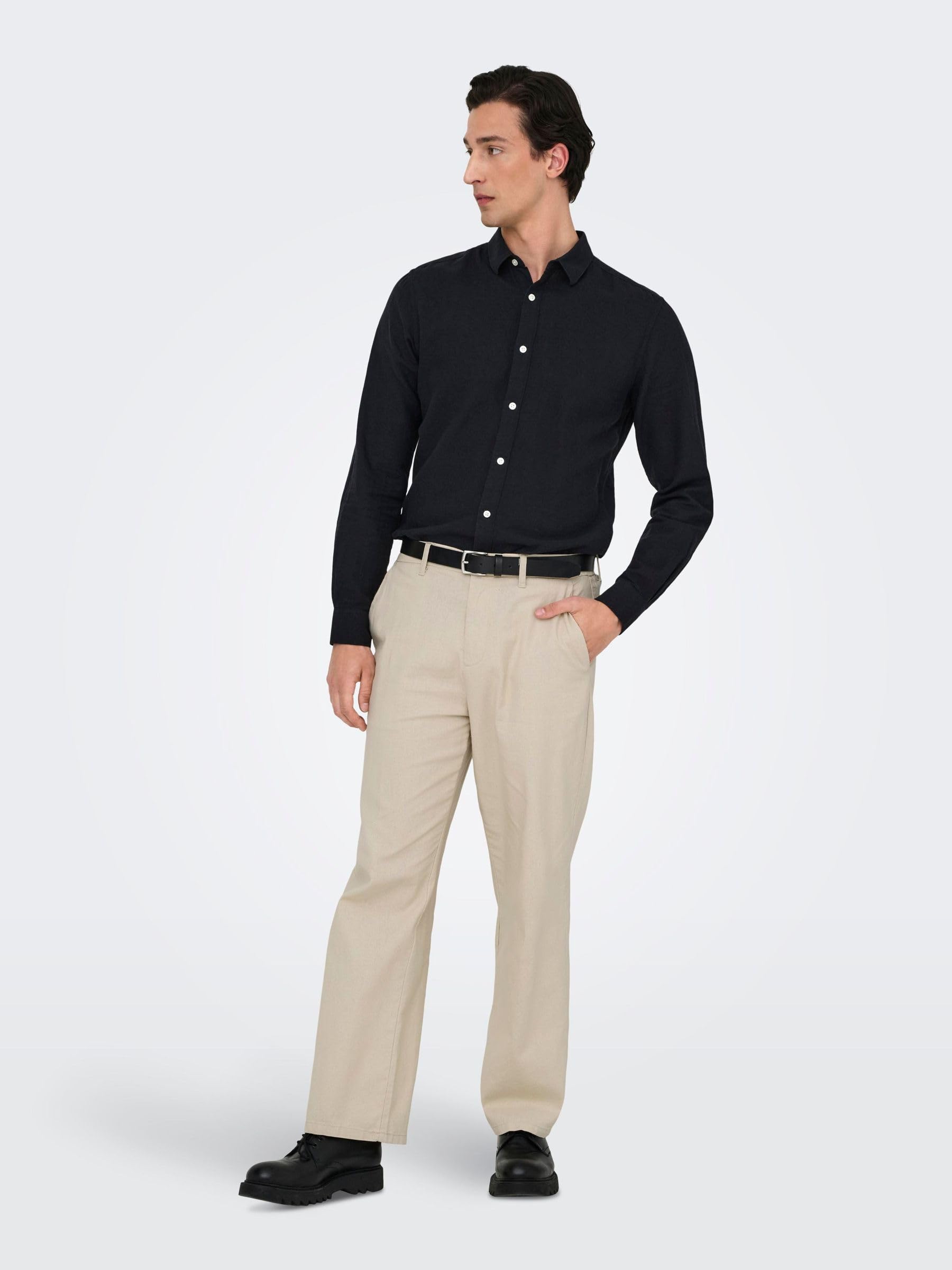 ONLY & SONS pantalone uomo Nero 33W 32L cotone