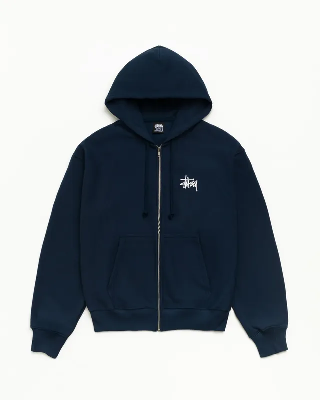 Stussy Zip Sweats Basic Stussy Zip Hoodie Felpa Navy