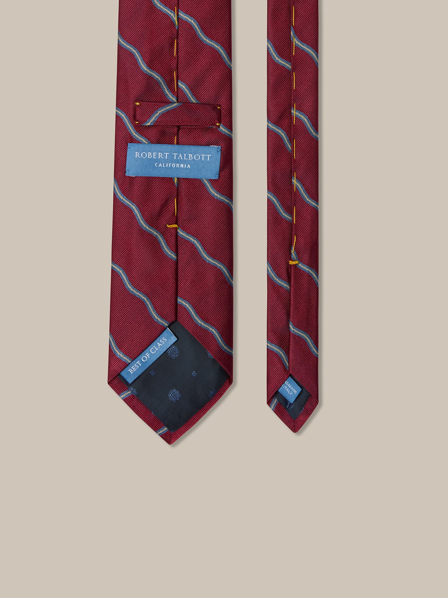 Robert Talbott Robert Curved Stripe Cravatta Seta Vino