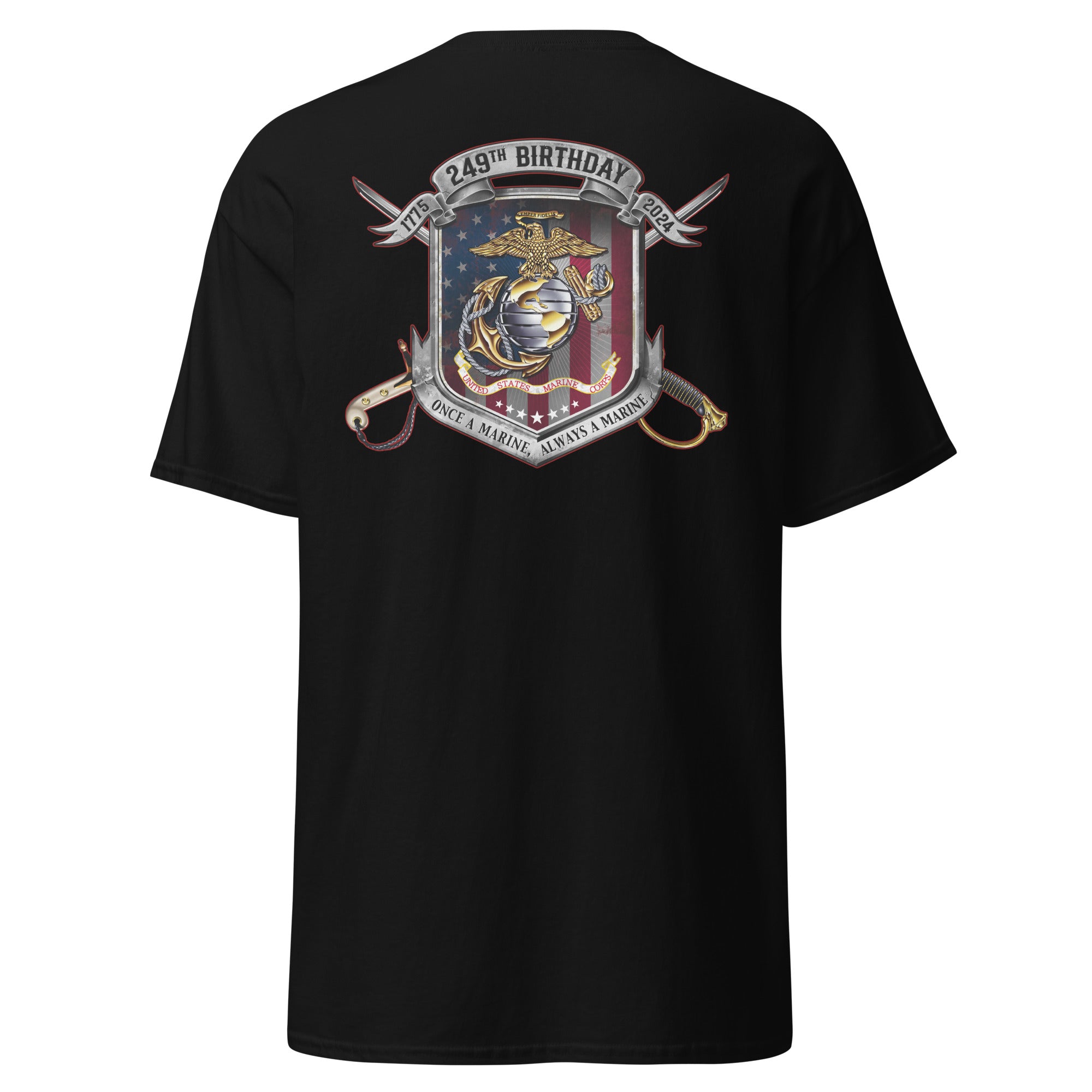7.62 Design USMC 249th maglietta uomo nera cotone compleanno