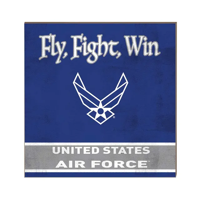 7.62 Design Fly Fight Win Targa Legno 10x10 Blu