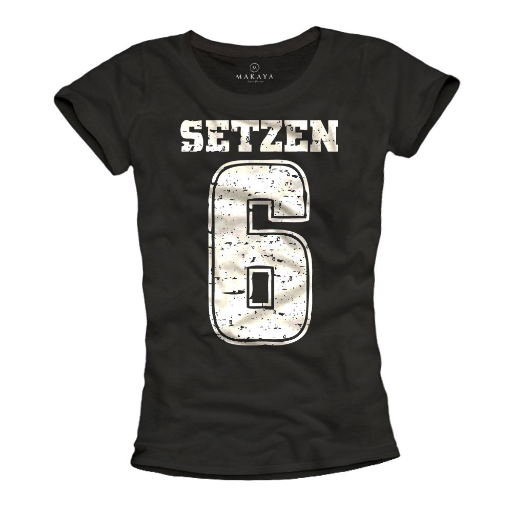 MAKAYA T-Shirt Donna maglietta cotone slogan taglia S