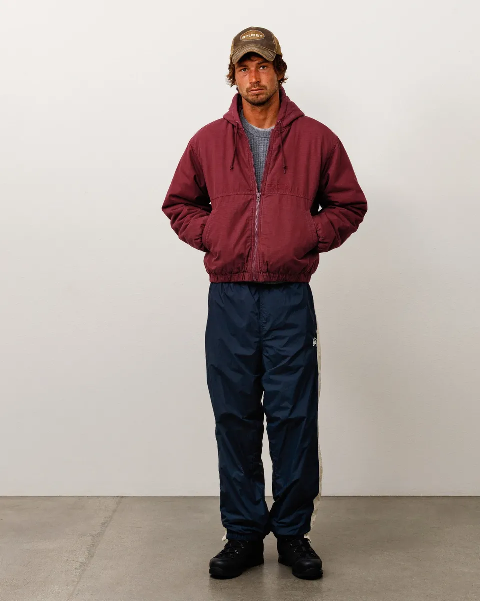 Stussy Ripstop Work Jacket giacca bordeaux imbottita