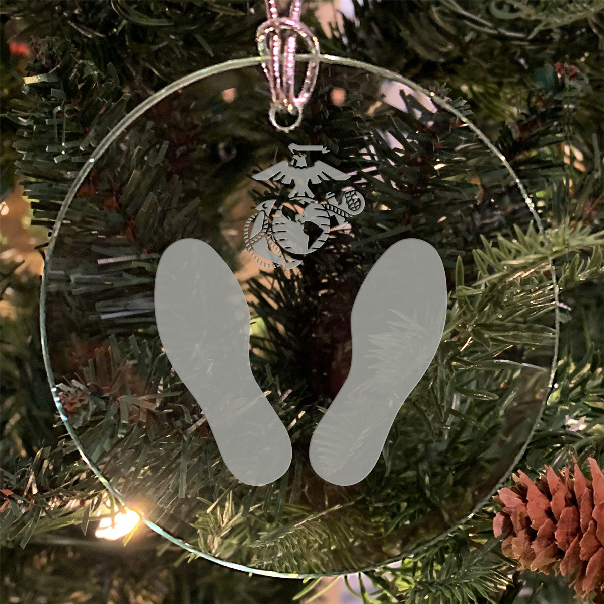 7.62 Design Ornaments USMC EGA Vetro Inciso 8 cm