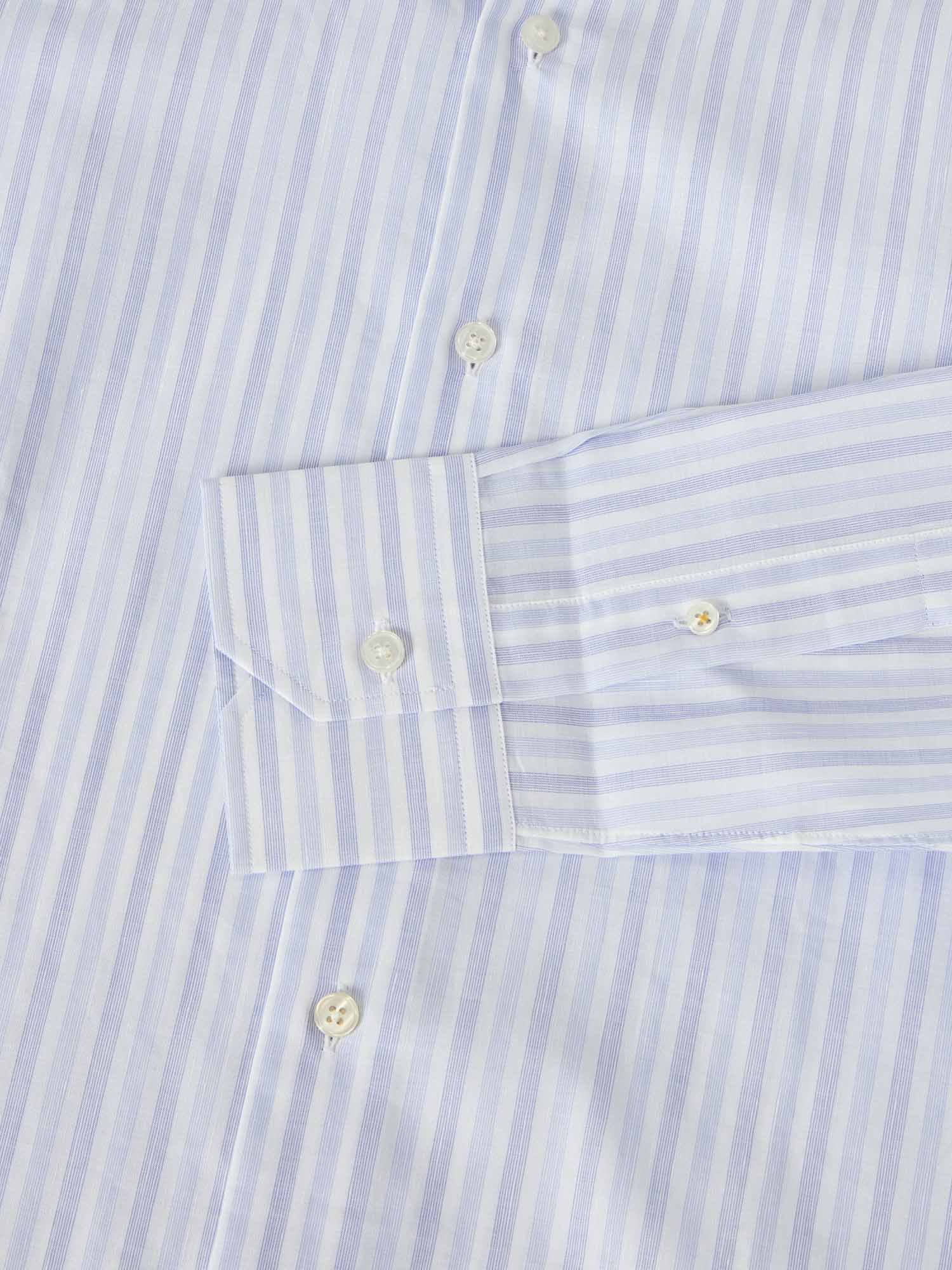 Robert Talbott Reynolds Camicia Uomo Cotone Lino Righe Blu
