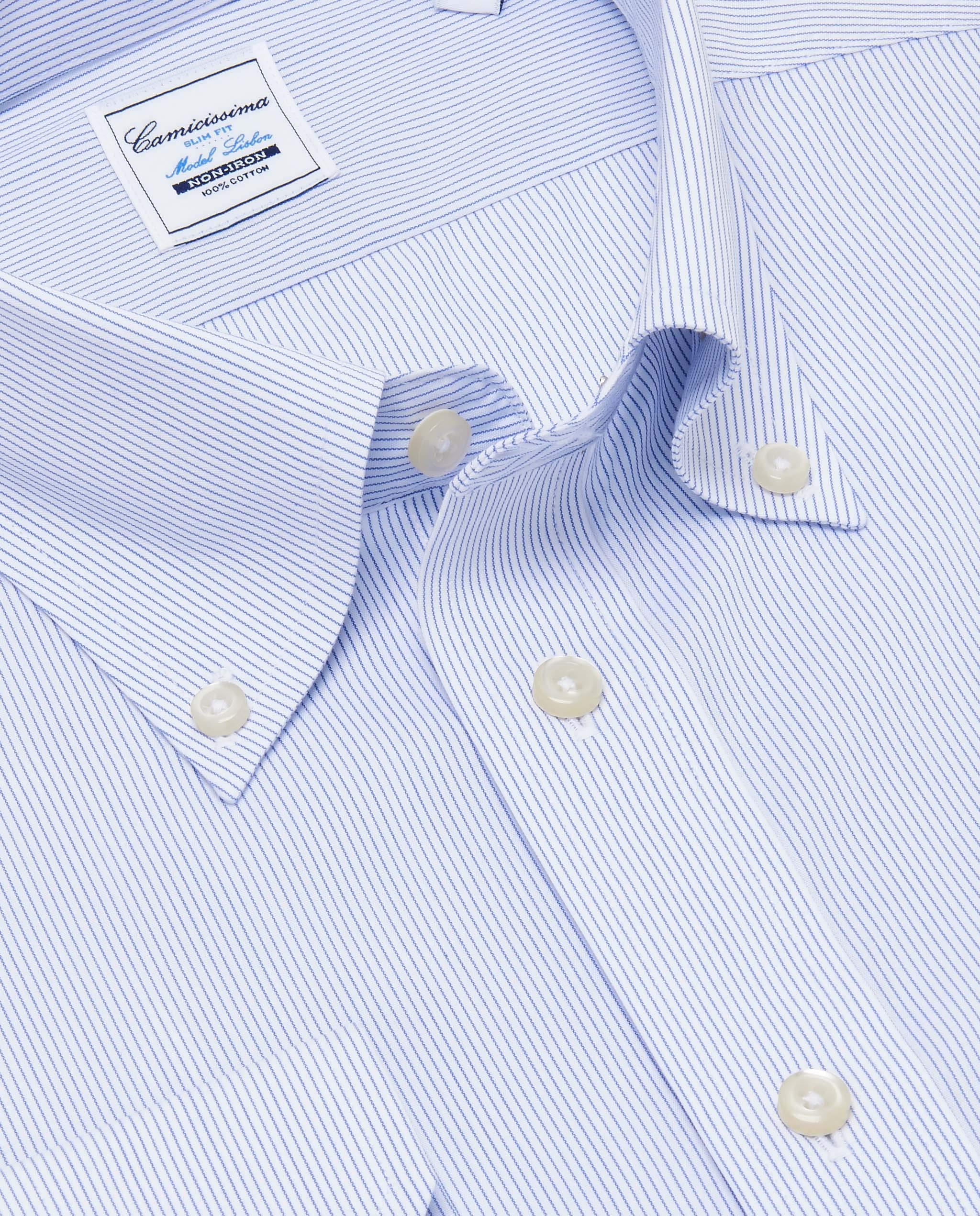 Camicissima Fancy Camicia Righe Azzurra Slim con Taschino
