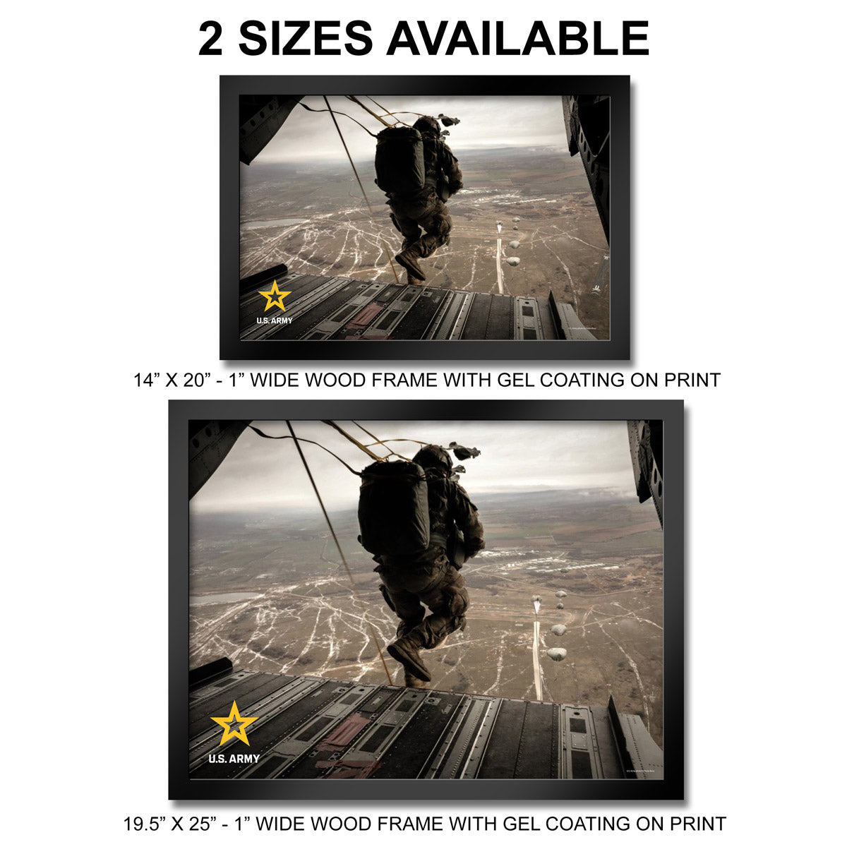 7.62 Design Paratrooper stampa incorniciata Army 14"x20"