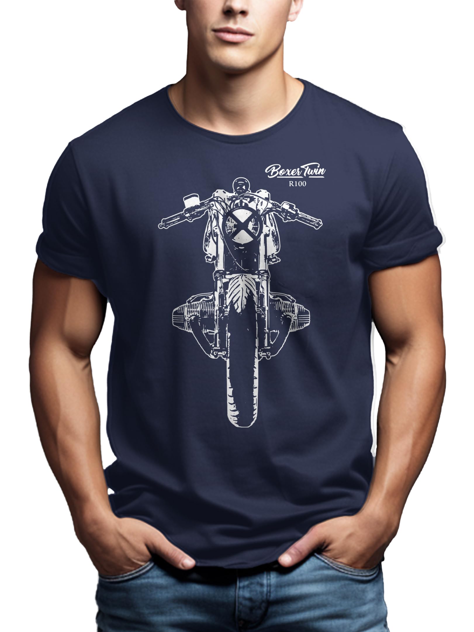 MAKAYA Cafe Racer R100 T-Shirt Moto Uomo XL Cotone