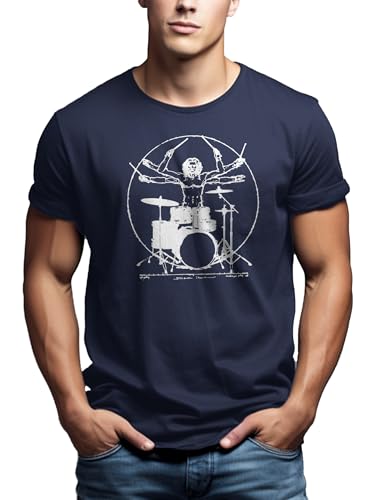 Makaya Drummer Batterista T-Shirt Uomo Cotone Manica Corta
