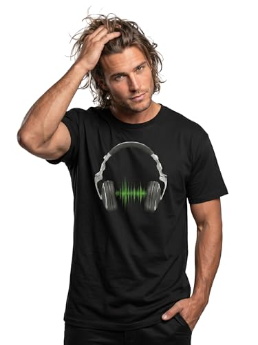 MAKAYA Cuffie T-Shirt Uomo Cotone Musica Elettronica L