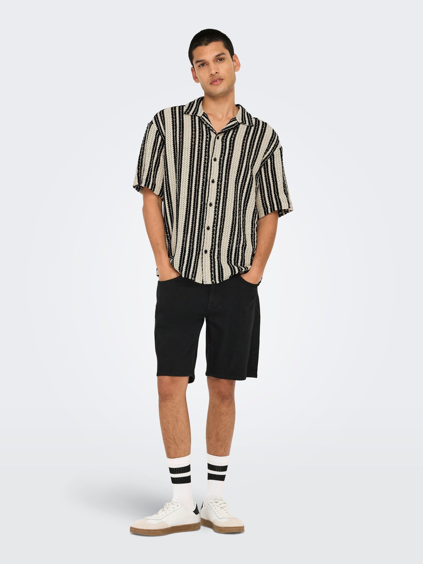 Only & Sons Onsdani Camicia Uomo Cloud Dancer Crochet Taglia L
