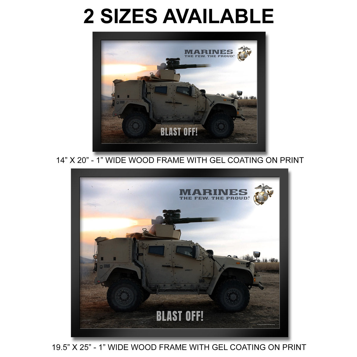 7.62 Design Blast Off stampa incorniciata USMC 14"x20"