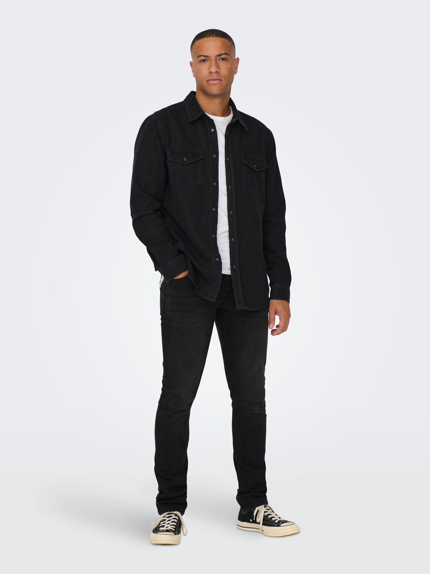 ONLY & SONS ONSBANE Camicia Uomo L Denim