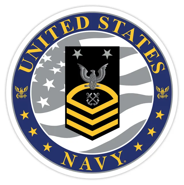 7.62 Design US Navy E-9 Master Chief decal rotonda 3.5"