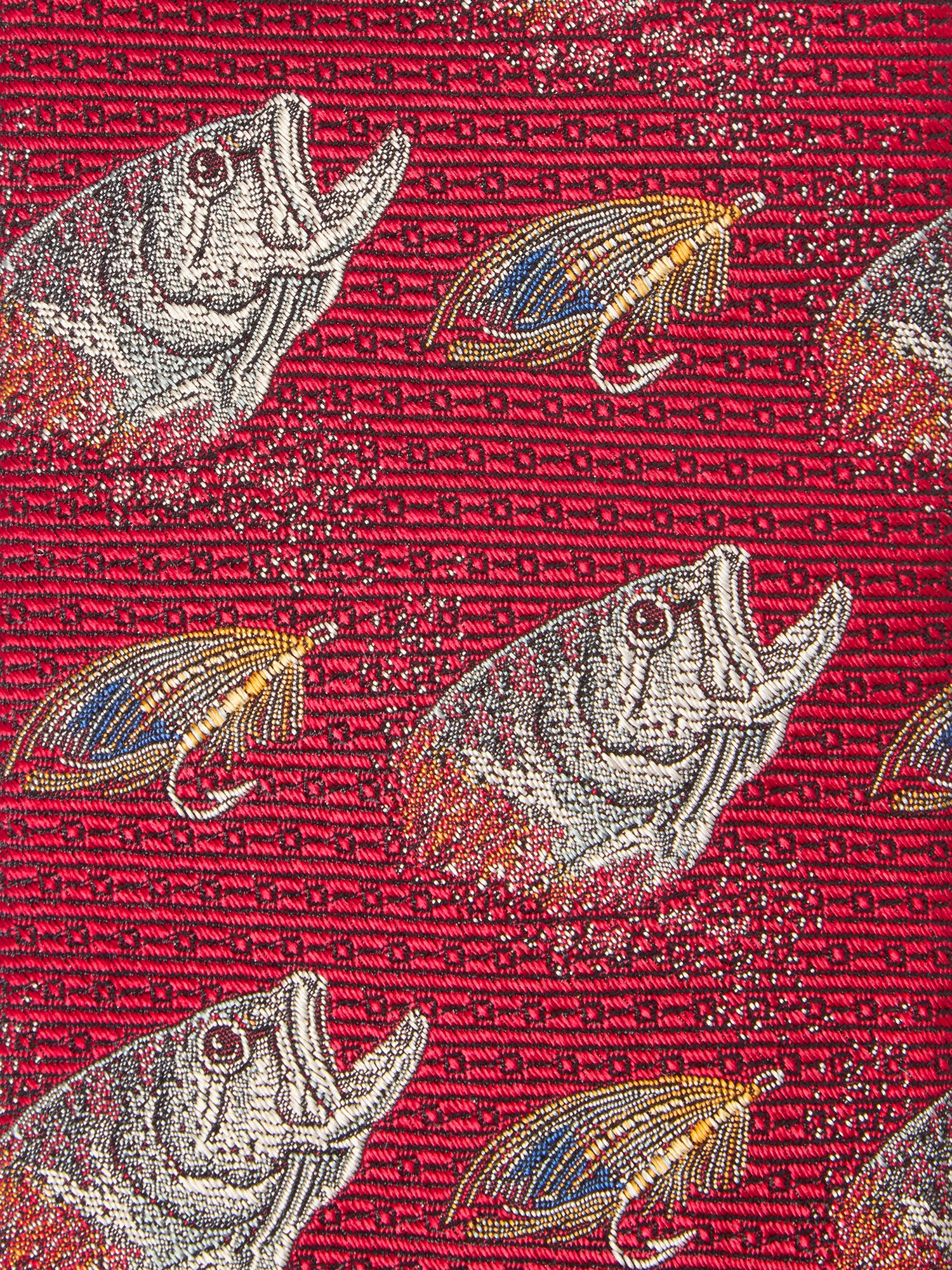 Robert Talbott Fish 97 Heritage cravatta seta rossa REG