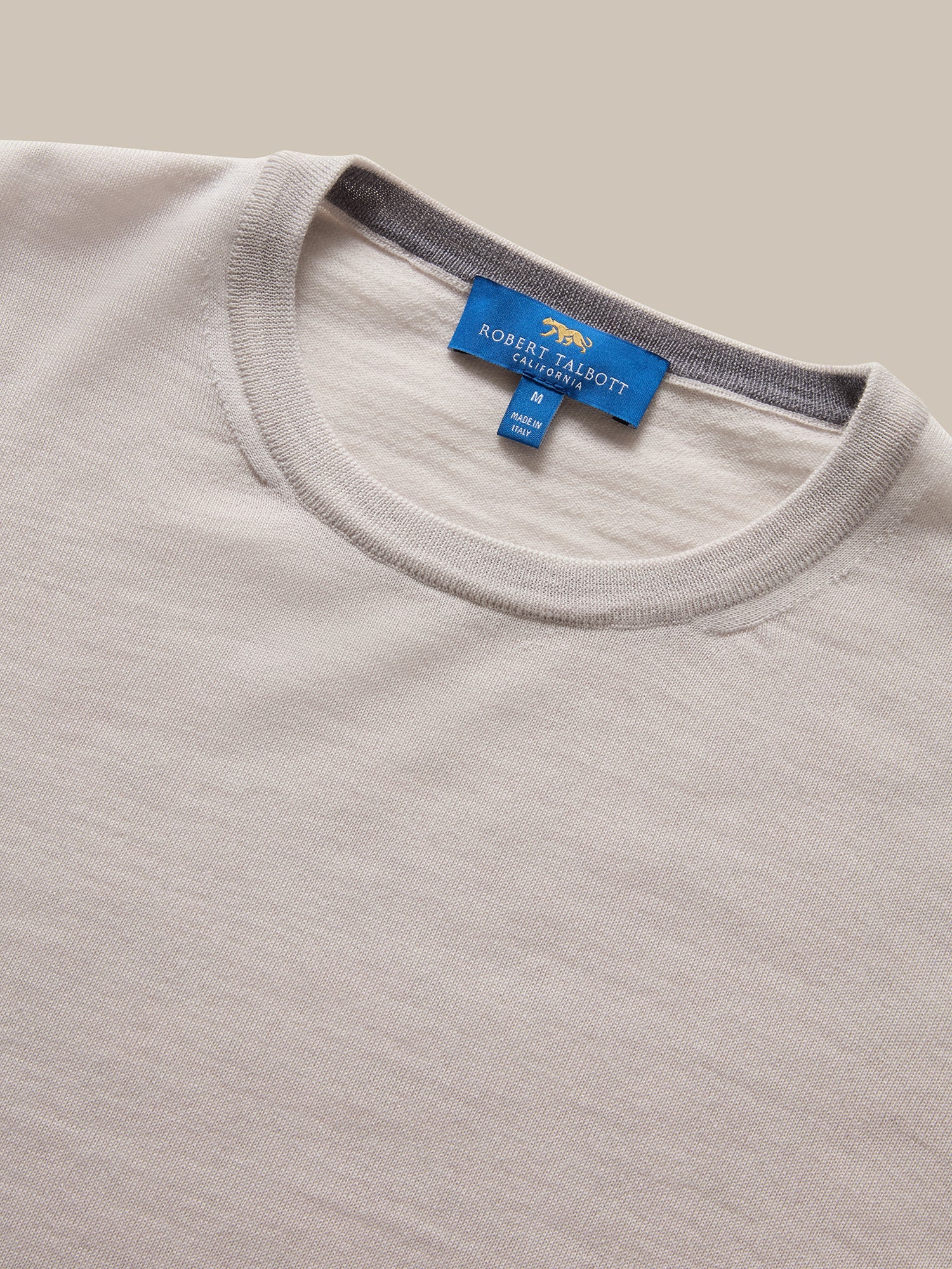 Robert Talbott Keaton maglione merino Oatmeal taglia L