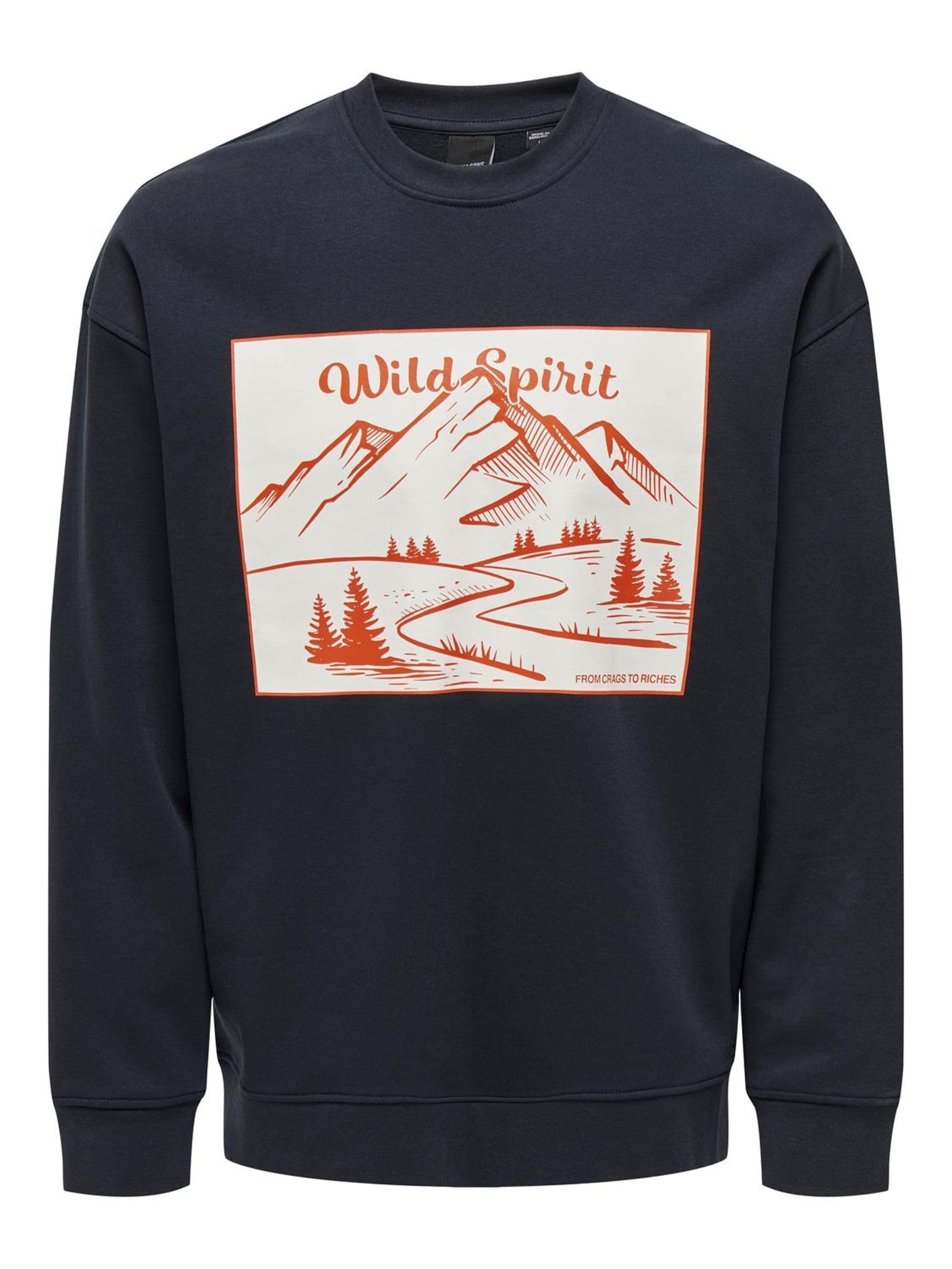 ONLY & SONS Onseli Felpa Uomo M Cloud Dancer Stampa