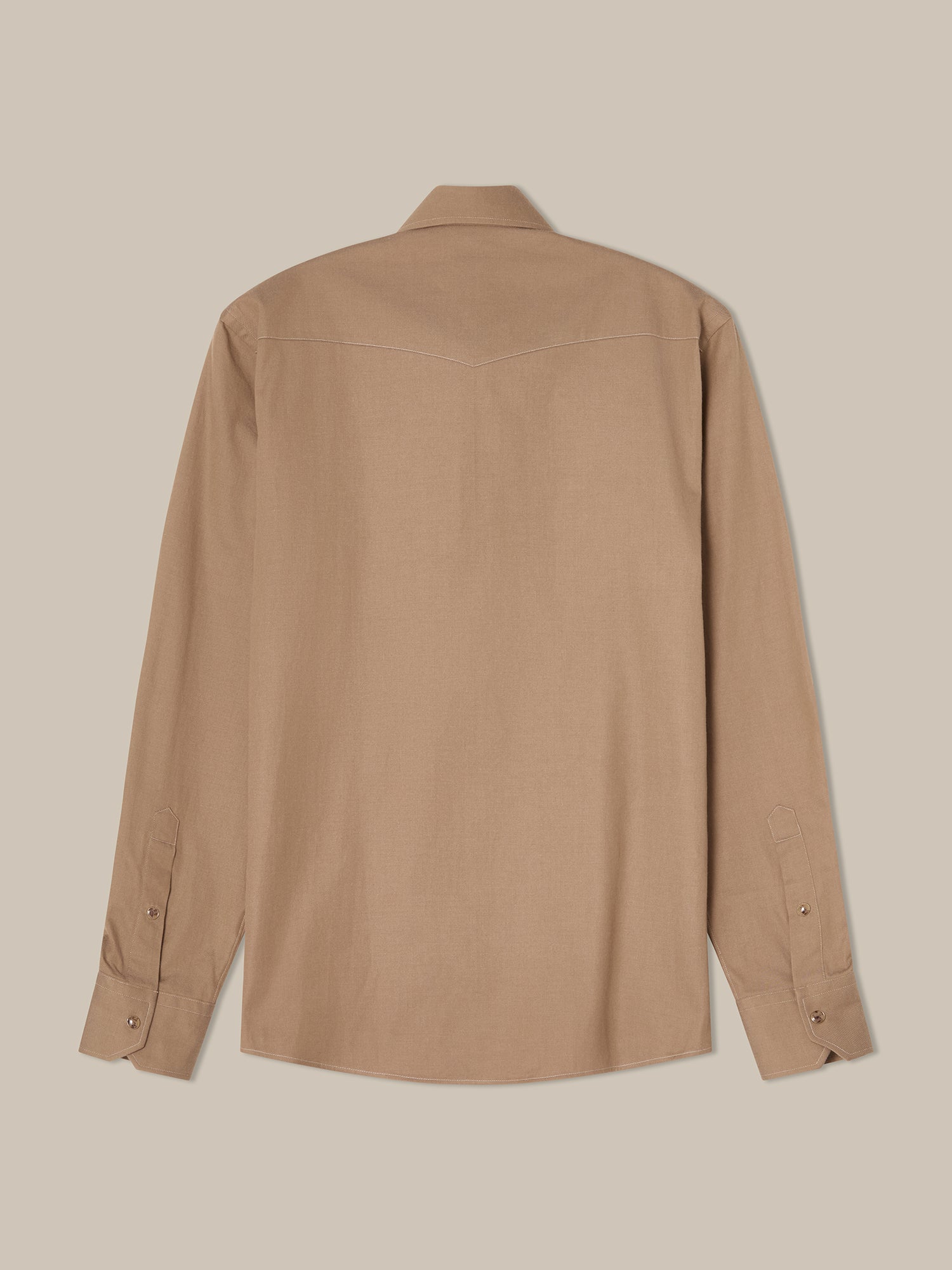 Robert Talbott McQueen camicia western cotone cashmere taupe