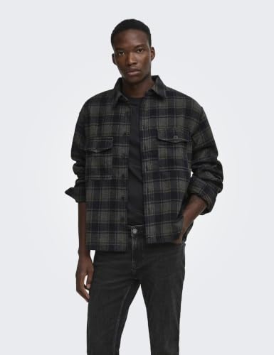 Only & Sons Onseske camicia uomo taglia L blu navy