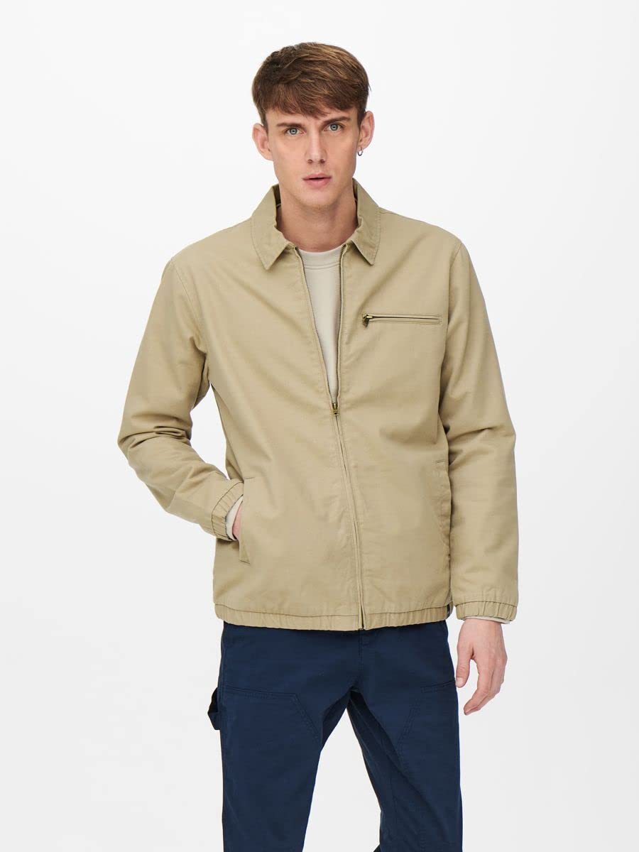ONLY & SONS Onsharry Giacca Harrington Uomo Leggera