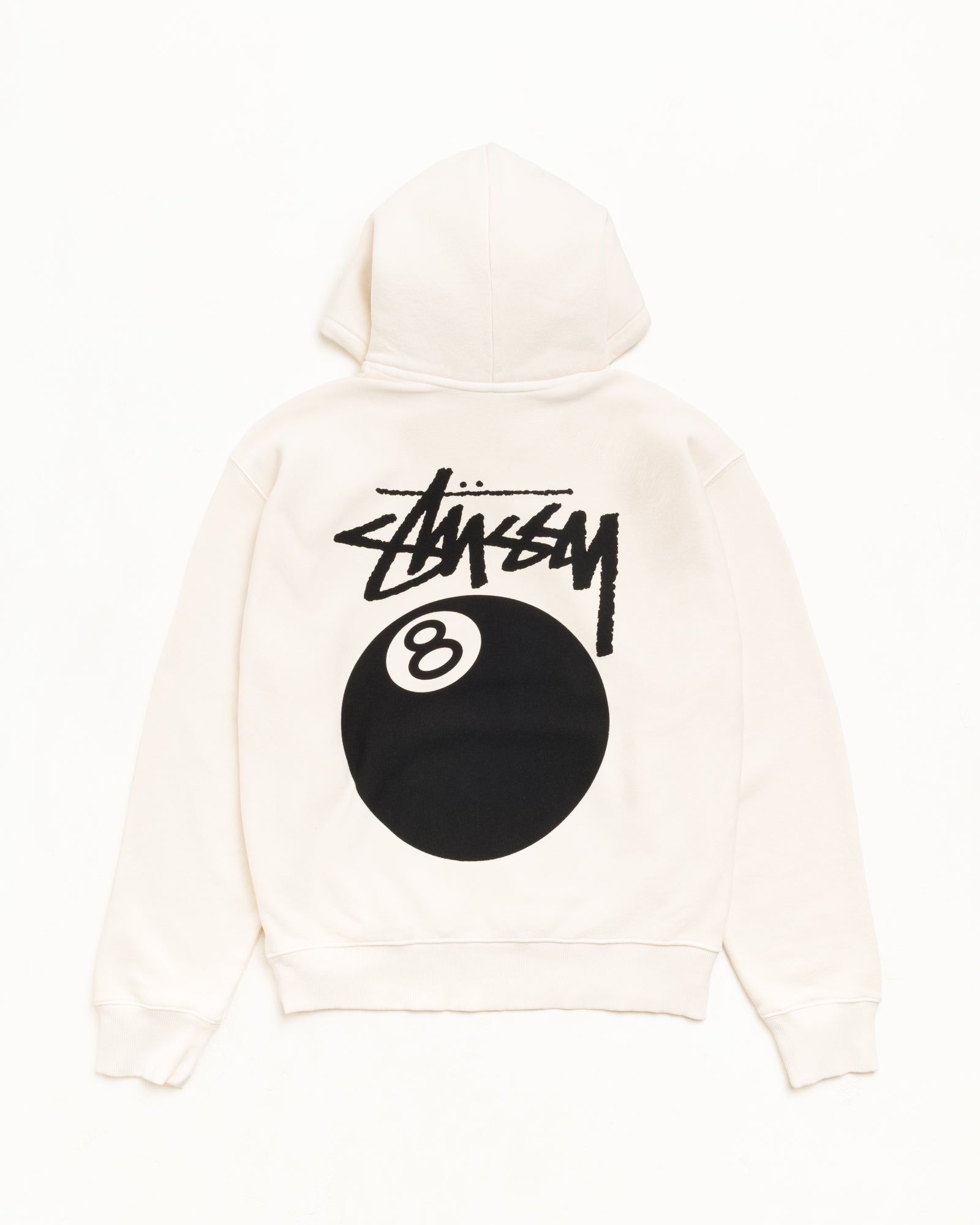 Stussy 8 Ball Hoodie felpa cappuccio bone 450gsm