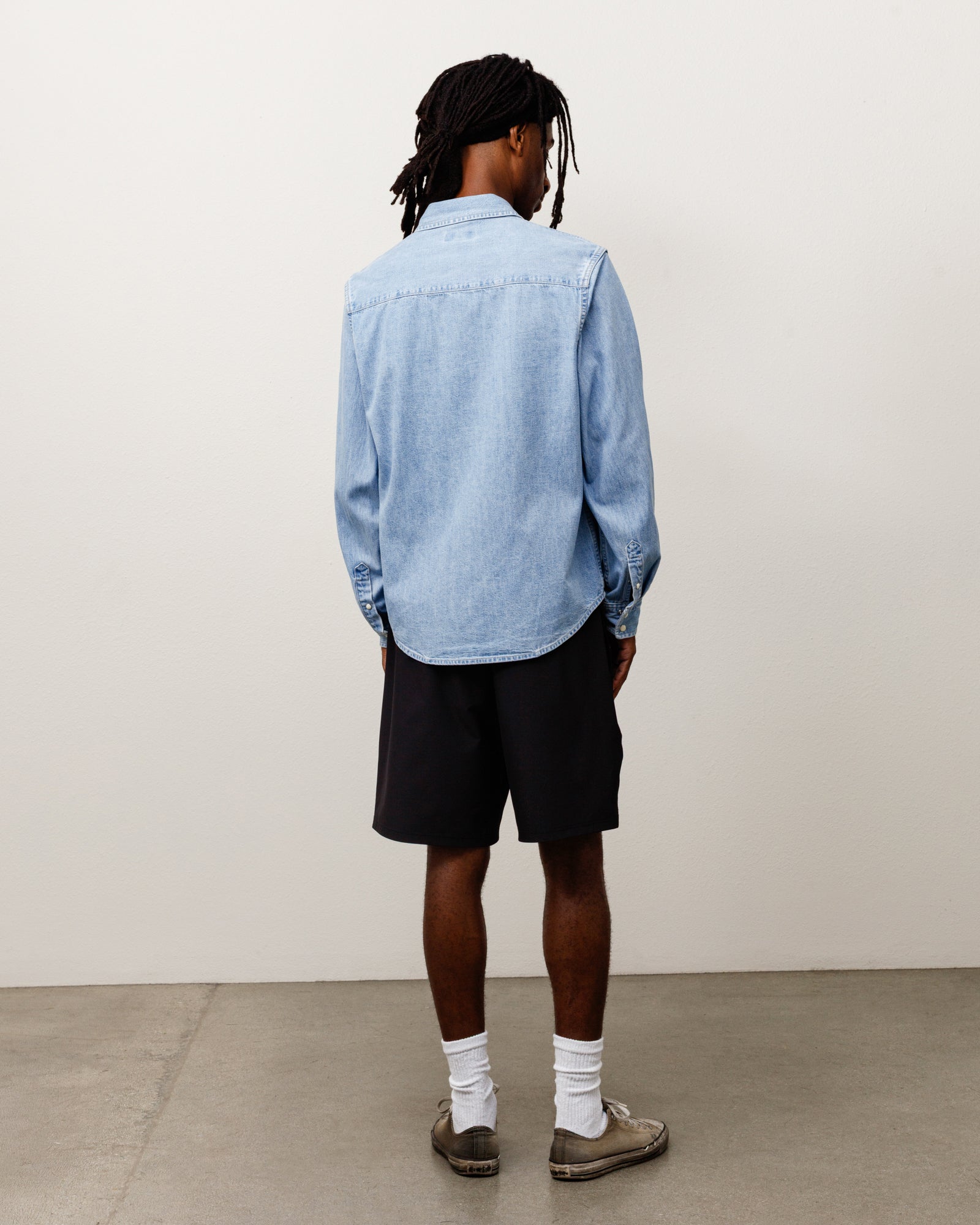 Stussy Denim Western Shirt camicia light denim cotone
