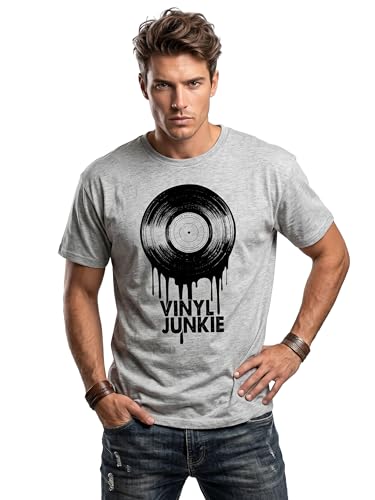 MAKAYA T-Shirt Uomo Vinyl Junkie Maglietta XXL 100% Cotone