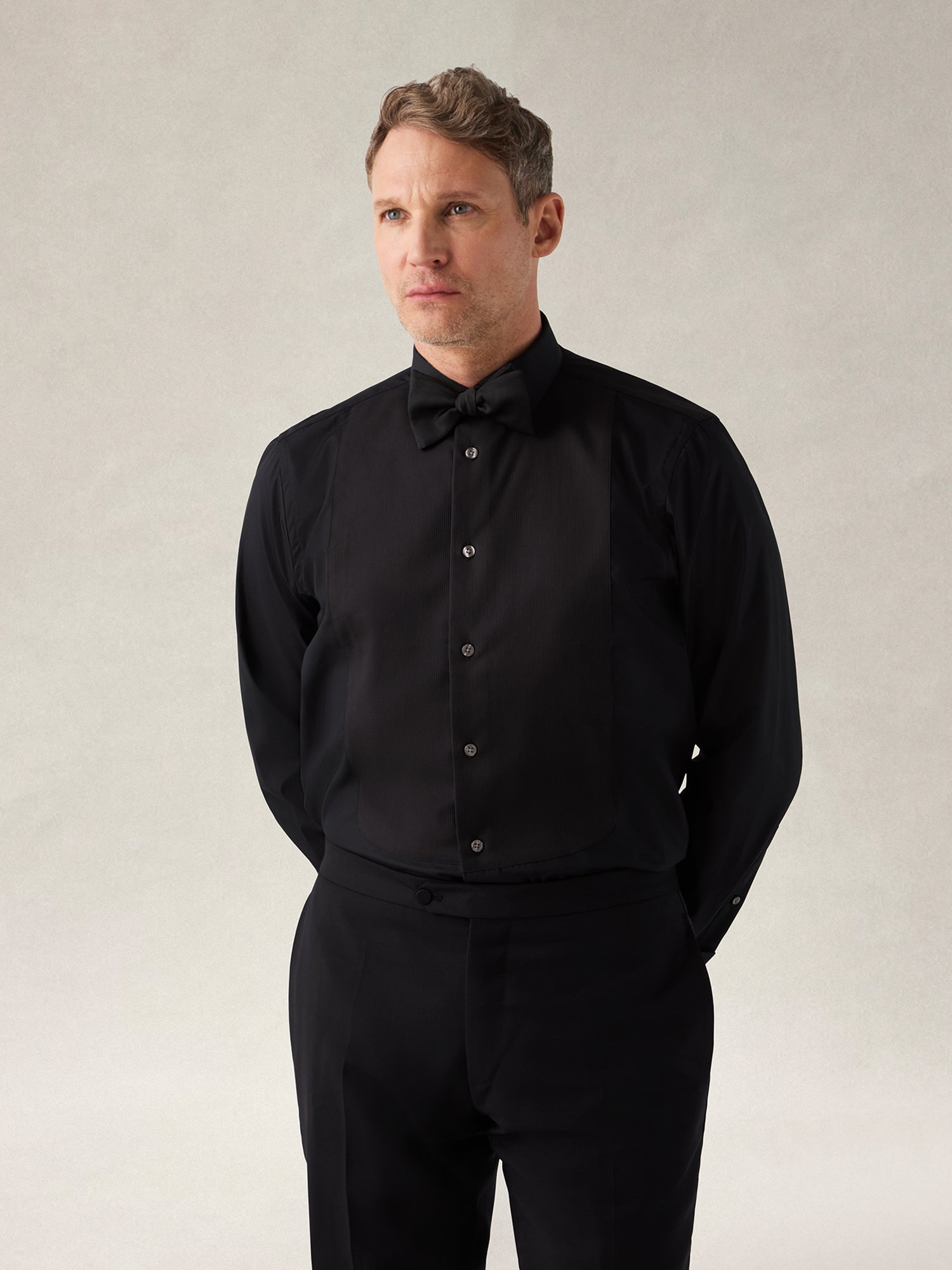 Robert Talbott Reynolds camicia cotone nera 16
