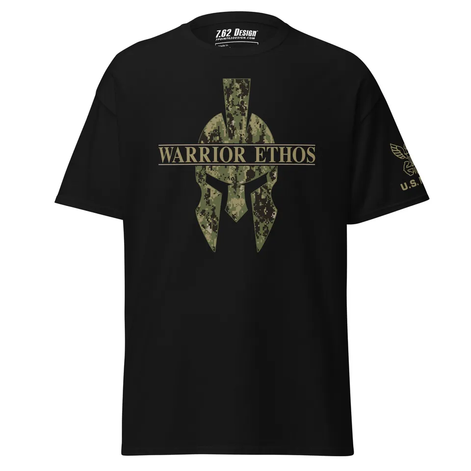 7.62 Design Warrior Ethos T-Shirt uomo nera cotone