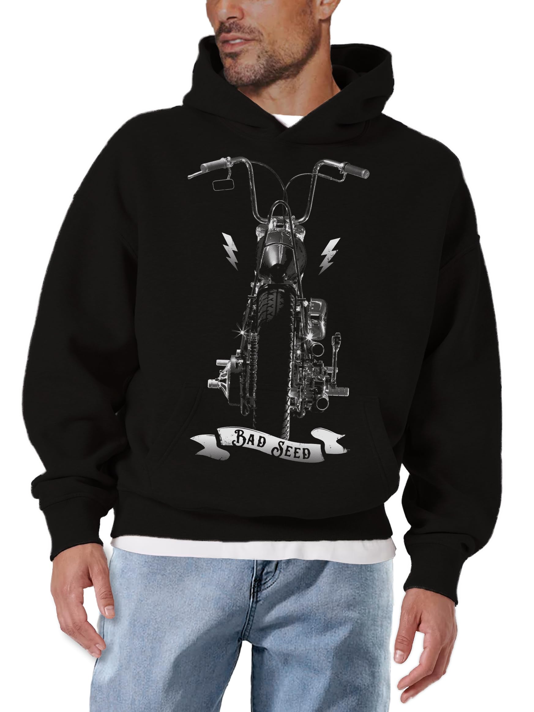 MAKAYA Felpe con Cappuccio Moto felpa uomo taglia L vintage