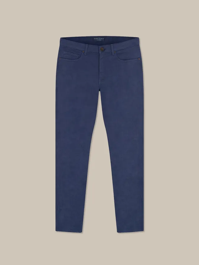 Robert Talbott Fernando Comfort Stretch pantalone lino navy 32x34