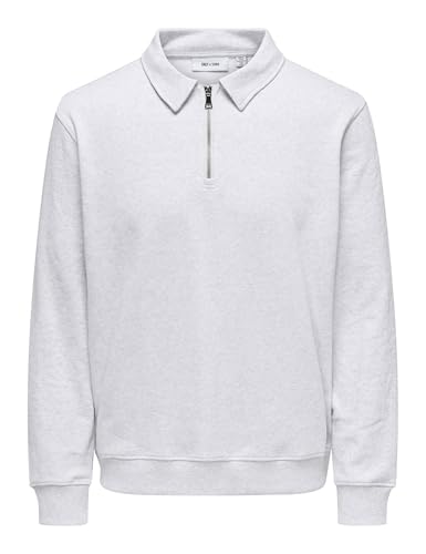Only & Sons Onsdavid Felpa Uomo XL half zip grigia