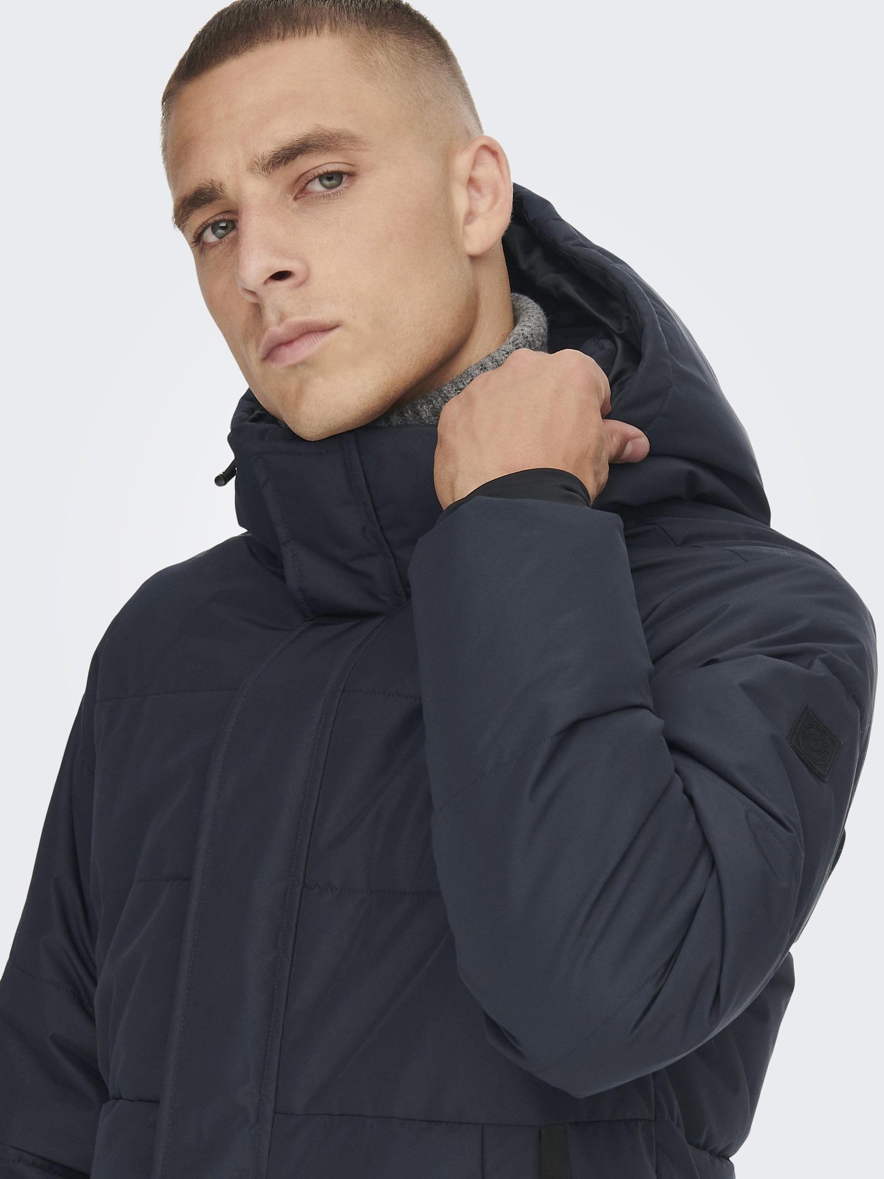 Only & Sons Onscarl Puffer Giacca Uomo Dark Navy Trapuntata