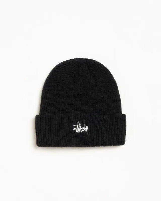 Stussy Basic Cuff Beanie berretto nero acrilico